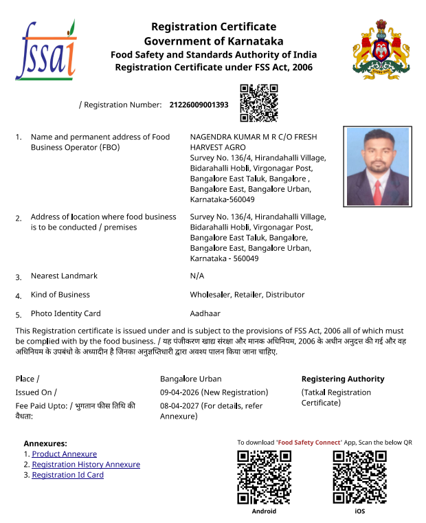FSSAI Document Front Page